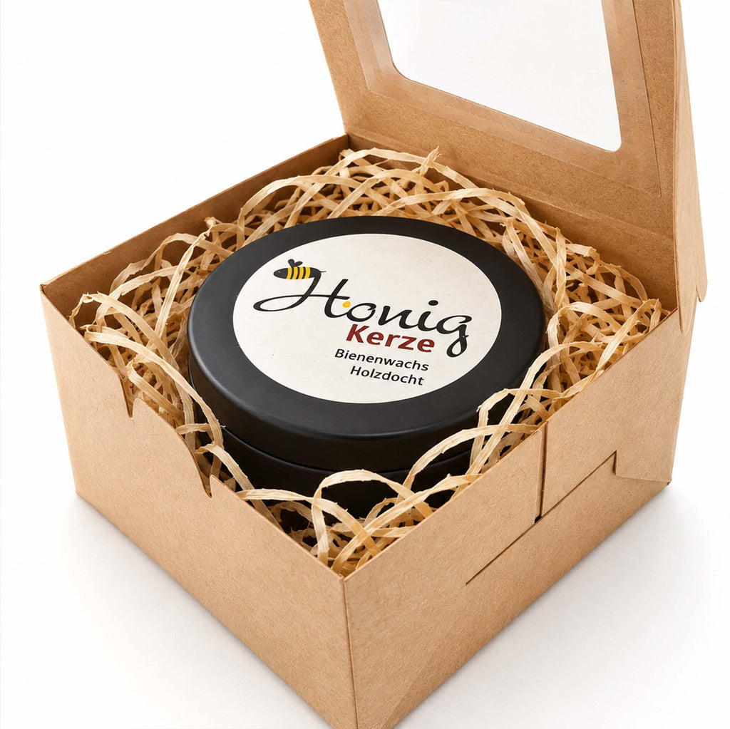 Signature Bienenwachskerze "Honig Kerze" – mit Holzdocht