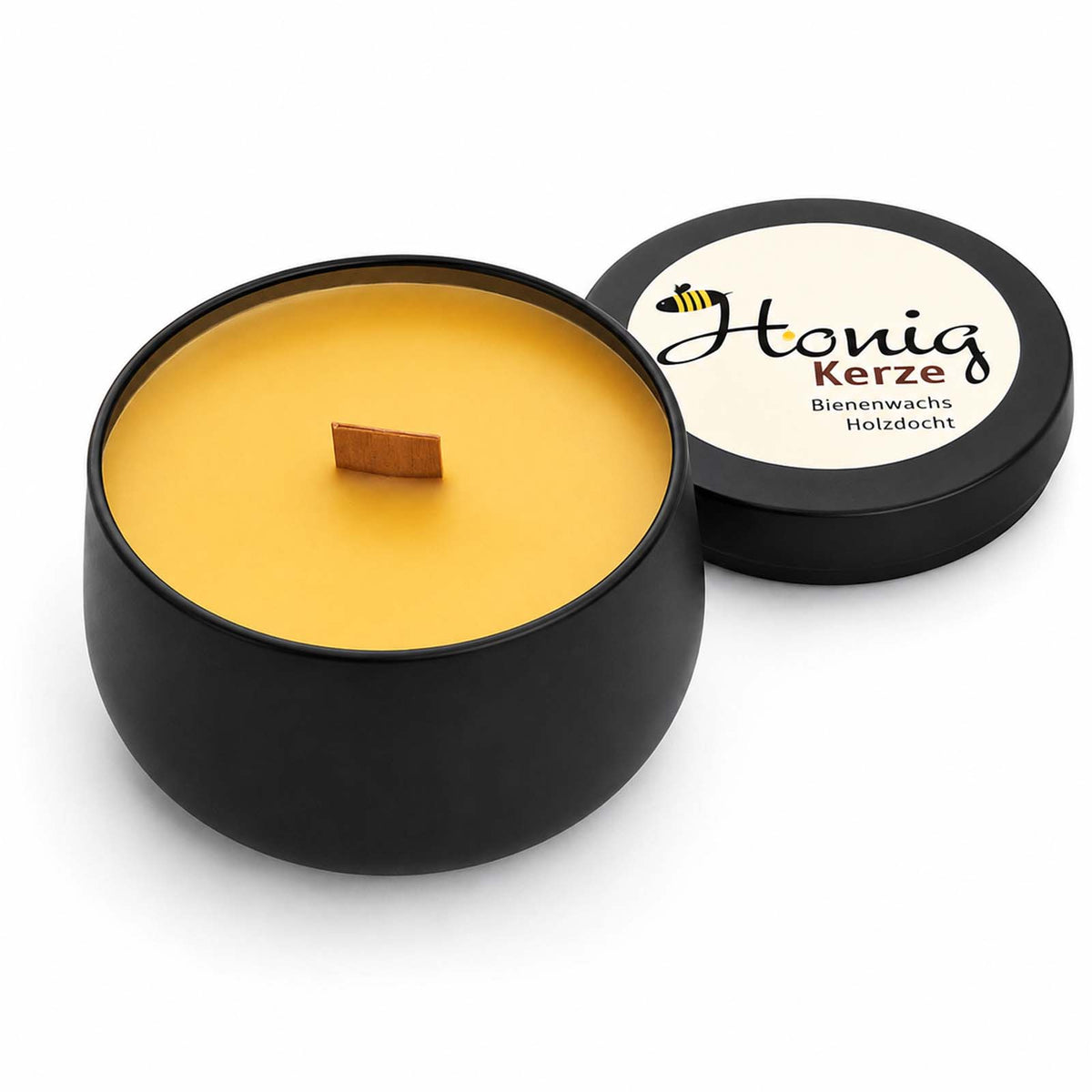 Signature Bienenwachskerze "Honig Kerze" – mit Holzdocht